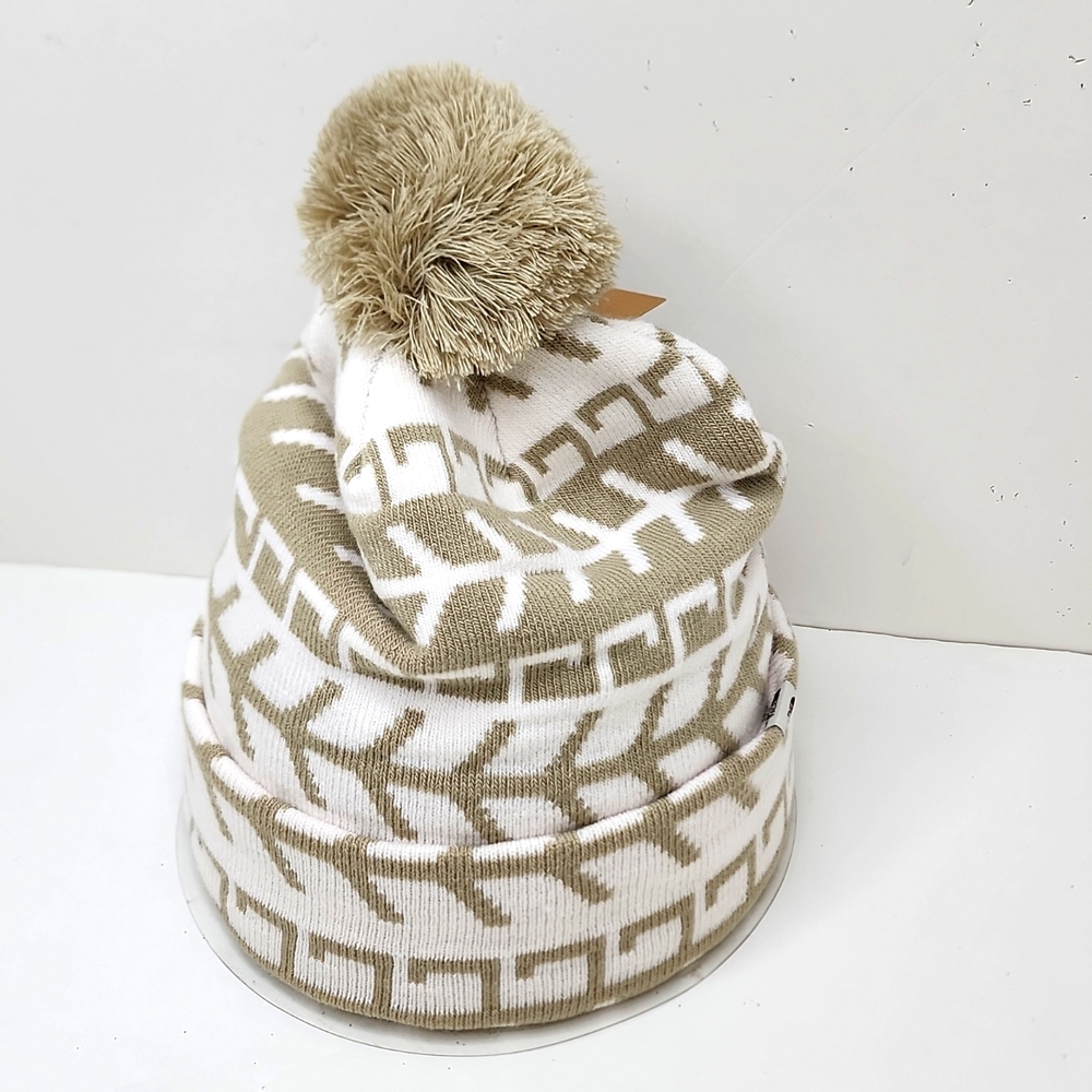 THE NORTH FACE BEANIE HAT TAN & CREAM COLOR - Picture 4 of 8